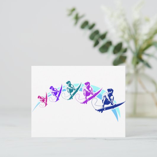 Surferwelle Postkarte (Stehend Vorderseite)