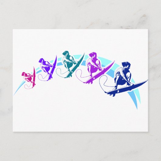 Surferwelle Postkarte (Vorderseite)