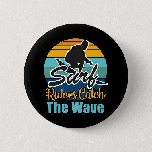 Surffahrer fangen die Wellen Button (Vorderseite)