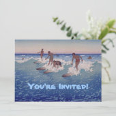 "Surffahrer, Honolulu" - Einladung zum Geburtstag (Stehend Vorderseite)