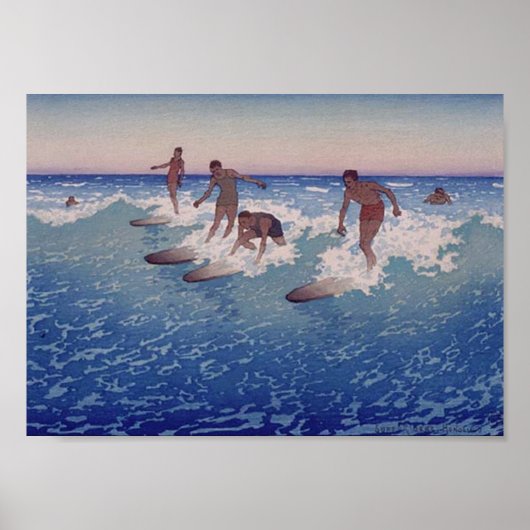 "Surffahrer, Honolulu" - Poster (Vorne)