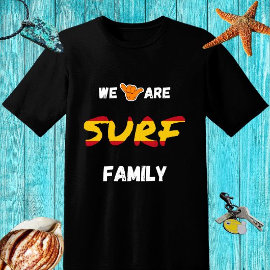 Surffamiliendesign mit Shaka-Hand und Spanienflagg T-Shirt