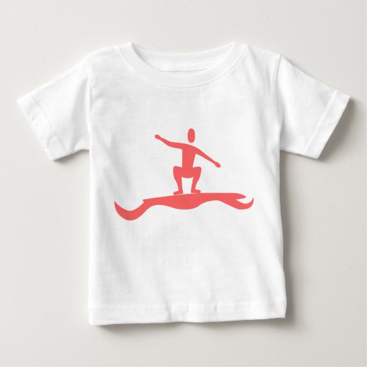 Surffigur: Tropisch rosa Baby T-shirt (Vorderseite)