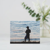 Surffischerei in der Abenddämmerung 6 Postkarte (Stehend Vorderseite)
