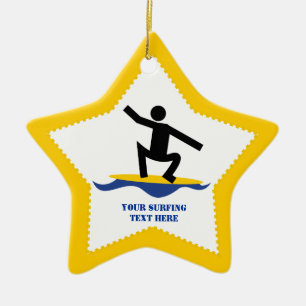 Surfgeschenke, surfen auf seinem Surfbrett nach Ma Keramikornament