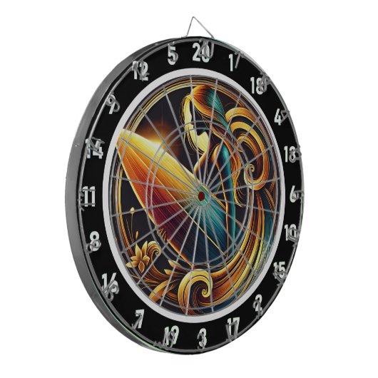 Surfglühen mit goldenem Sonnenuntergang Dartscheibe (Vorderseite Links)