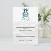 Surfgrooms Hochzeit RSVP Karte (Stehend Vorderseite)