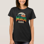 Surfhexe auf Broom Maui Hawaii Halloween T-Shirt (Vorderseite)