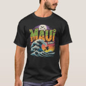 Surfhexe auf Broom Maui Hawaii Halloween T-Shirt (Vorderseite)