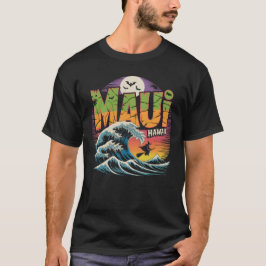 Surfhexe auf Broom Maui Hawaii Halloween T-Shirt