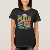 Surfhexe auf Broom Maui Hawaii Halloween T-Shirt (Vorderseite)