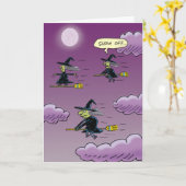 Surfhexe Halloween Karte (Gelbe Blume)