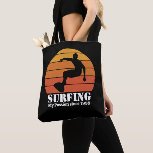Surfhobby Retro-Sonnenuntergang Personalisieren Tasche