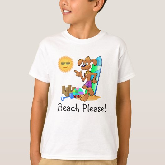 Surfhund am Strand T-Shirt (Vorderseite)