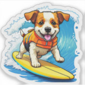 Surfhund Aufkleber (Vorderseite)