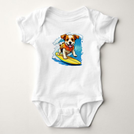 Surfhund Baby Strampler (Vorderseite)