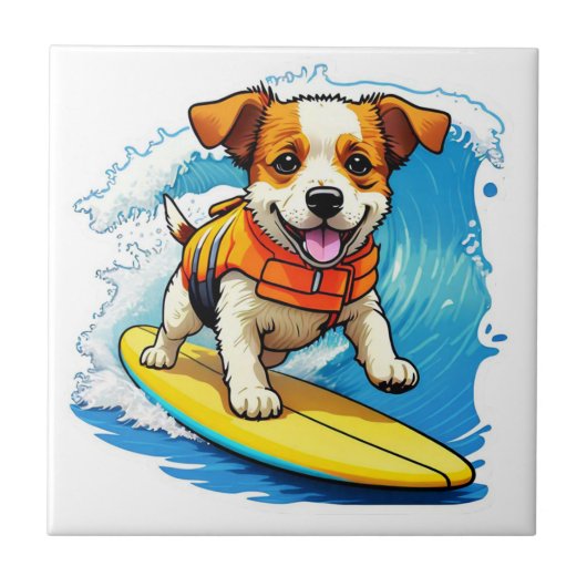 Surfhund Fliese (Vorderseite)