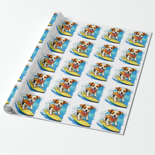 Surfhund Geschenkpapier (Ungerollt)