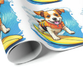 Surfhund Geschenkpapier (Rolleneckpunkt)