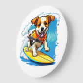 Surfhund Große Wanduhr (Winkel)
