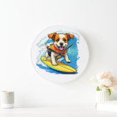 Surfhund Große Wanduhr (Zuhause)