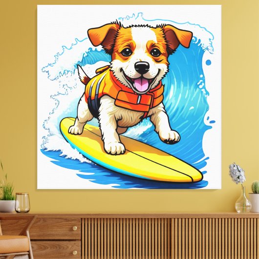 Surfhund Leinwanddruck (Insitu (Wohnzimmer))
