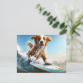 Surfhund Postkarte (Stehend Vorderseite)