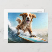 Surfhund Postkarte (Vorne/Hinten)