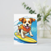 Surfhund Postkarte (Stehend Vorderseite)