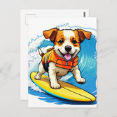 Surfhund Postkarte (Vorne/Hinten)
