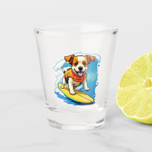 Surfhund Schnapsglas (Vorderseite)