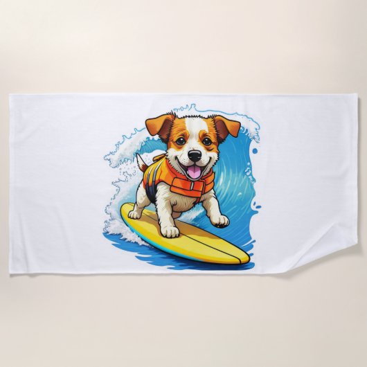 Surfhund Strandtuch (Vorderseite)