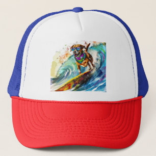 Surfhund - Summer Fun Beach Pup Illustration Truckerkappe