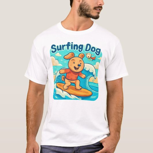 Surfhunde Niedliche Sommergestaltung T-Shirt (Vorderseite)