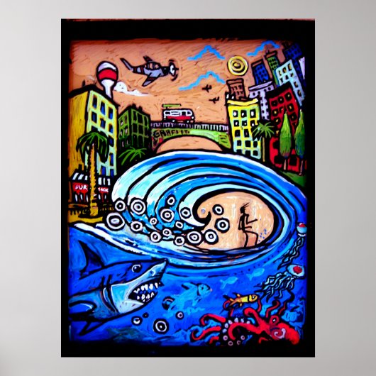 Surfhütte Poster (Vorne)