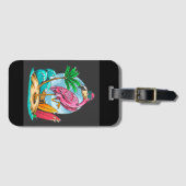 Surfin Flamingo! Gepäckanhänger (Vorderseite (Horizontal))