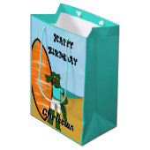 Surfin’ Geburtstagsgeschenktasche Mittlere Geschenktüte (Vorderseite Schrägansicht)