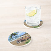 Surfin Hawaii Sandstein Untersetzer (Seite)