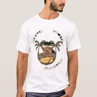 Surfin or Life Skeleton Summer T - Shirt Design