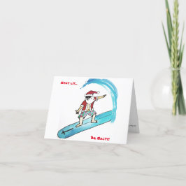 Surfin Santa Faltkarte Feiertagskarte
