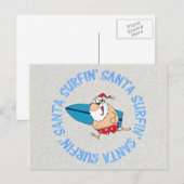 Surfin' Santa Feiertagspostkarte (Vorne/Hinten)