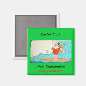 Surfin' Santa Magnet (Vorderseite/Rückseite)