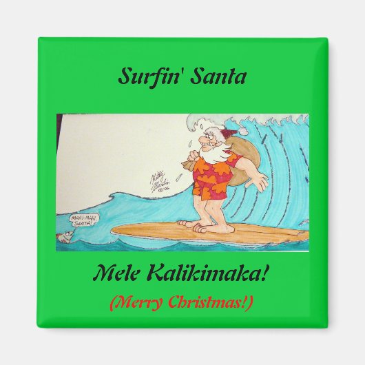 Surfin' Santa Magnet (Vorne)