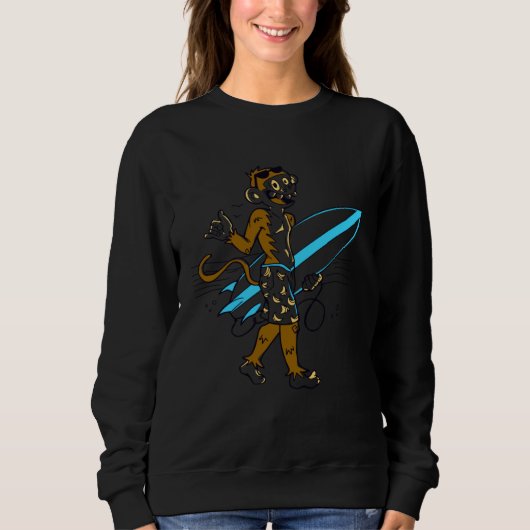 Surfing-Affe Banane Sweatshirt (Vorderseite)