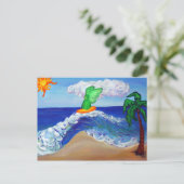 Surfing Angel Raphael Postkarte (Stehend Vorderseite)