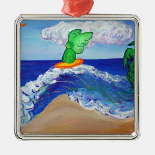 Surfing Angel Raphael Reiten Heilung Wave Ornament (Vorne)
