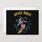 Surfing Astronaut Space Rider Surfer Postkarte (Vorne/Hinten)