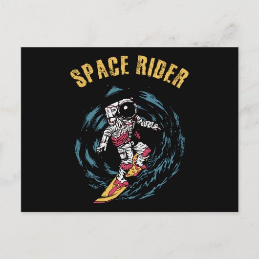 Surfing Astronaut Space Rider Surfer Postkarte (Vorderseite)