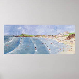 Surfing at Porthmeor Poster