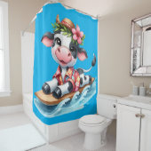 "Surfing Baby Cow" Duschvorhang (Beispiel)